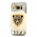 Samsung Galaxy S7 - Luxury Handmade Bling Bling 3D Rhinestone Crystal Protective Hard Clear Phone Cover Case - Furry Leopard